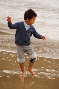 Flirting with the waves at Sand Beach