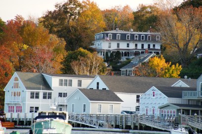 Camden Harbor Inn from schooner